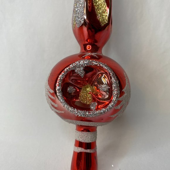 Vintage Christmas Classics Tree Topper European Hand Decorated Glass Ornament - Picture 4 of 11